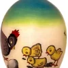 Påskeegg, håndmalt, høne med kyllinger