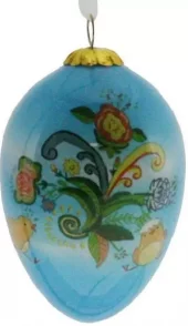 Påskeegg, håndmalt, kylling og rosemaling