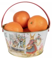 Metallbøtte med påskemotiv str. 20x11cm