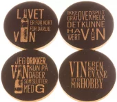 Brikke Tid for vin kork 9mm d:10cm 4 stk