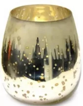 Telysholder med frostet istappmotiv