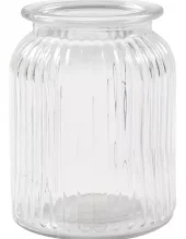 Glasskrukke, H: 14,5 cm, dia. 11 cm,