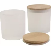 Glasskrukker med trelokk, H: 9 cm, dia.