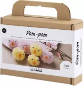 Kyllinger, ass. farger, 1 pk. Mini DIY Kit Pompon