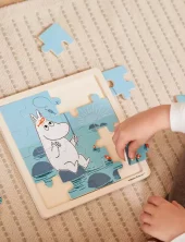 MOOMIN Puzzle Wooden Puzzle Fishing Blue 16pcs
