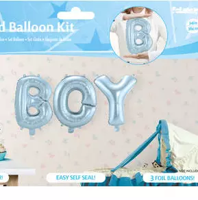 Folieballong kit Blå BOY
