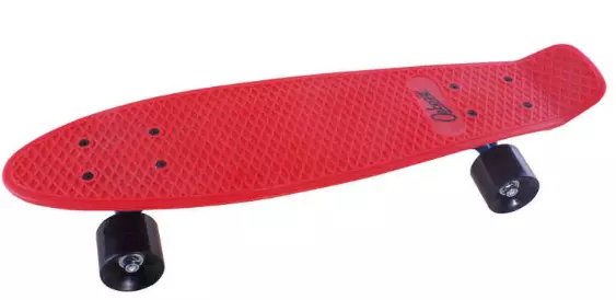 Skateboard 56 cm rød plasttopp