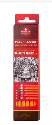 Koh-i-noor Blyantsett 1501 Grafittblyanter 6stk
