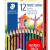 STAEDTLER Fargeblyanter Noris Upcycled Wood ass (12+1)