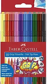 Tusj FABER CASTELL Grip ass farger(10)