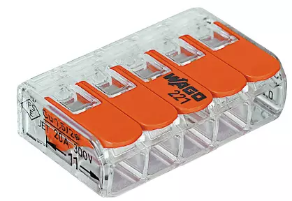 Koblingsklemme åpne 0,14-4mm2 5 leder 3 stk