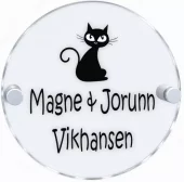 Dørskilt Ø150mm inkl. fester og skruer
