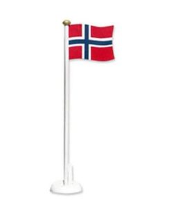 Bordflagg 30cm med hvit sokkel i tre