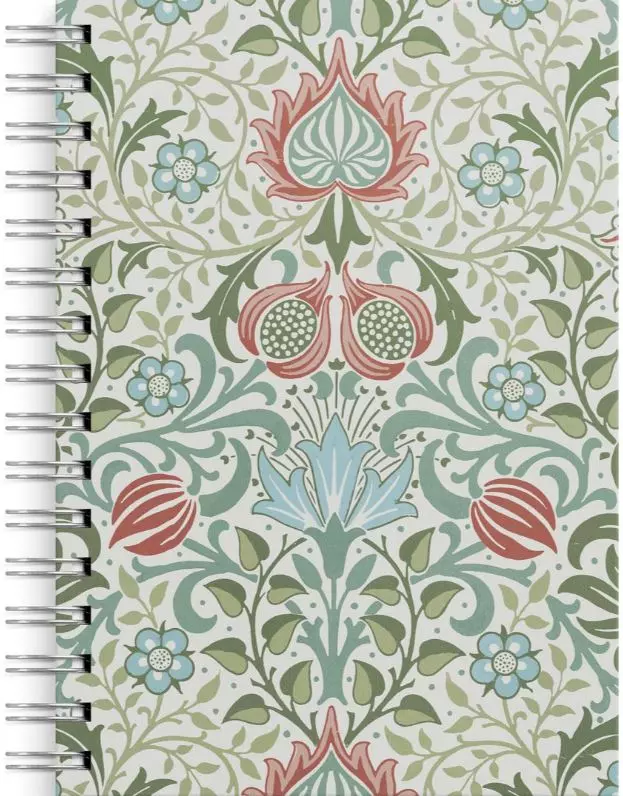 Spiralbok BURDE A5 Flowers blå-grønn