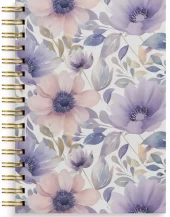 Spiralbok BURDE A5 Flowers lilla