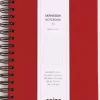 Grieg Spiralbok A5 100g 160s linjer rød