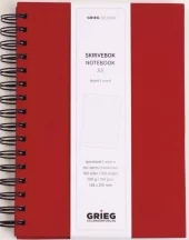 Grieg Spiralbok A5 100g 160s linjer rød