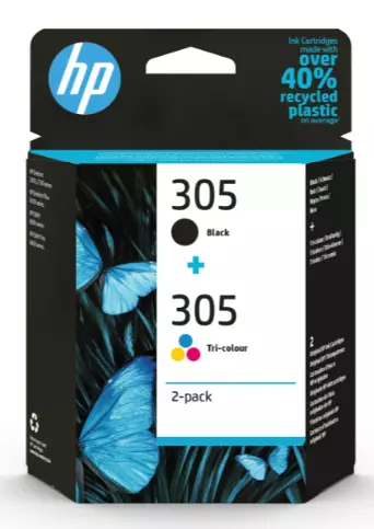 305 HP tri color & black ink cartridge combo 2-pac