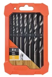 Borsett HSS-tre 8 deler 3-10mm