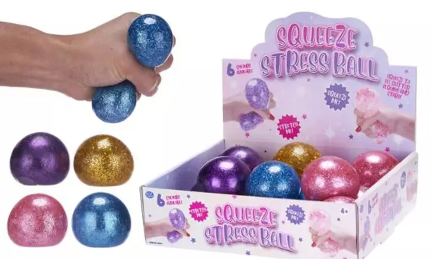 Squeeze stress glitter ball 60mm