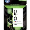 21 + 22 Multipakke sort og farge blekk HP
