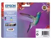 T0807 Blekk Epson Multipakke BK, C, M, Y, LC, LM