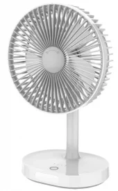 Rechargeable Desk Fan 3000 mAh LED hvit