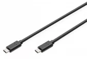 USB-C to USB-C cable 1 m 15W, USB 2.0, Black  DIGITUS