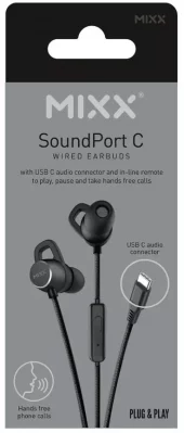 MIXX Headphone SoundPort USB-C In-Ear Wired Black