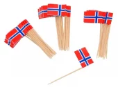 Kakepynt JOKER norsk flagg trepinne (50)