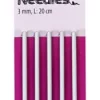 Strikkepinner 3mm, L 20 cm, 5 stk.
