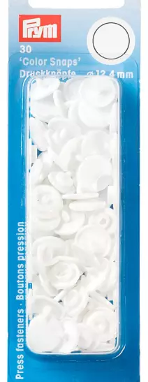 Prym Non-sew Color Snaps – Ø12.4 – Hvit