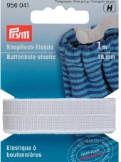 Prym Knappehullstrikk 18mm 1m - Hvit
