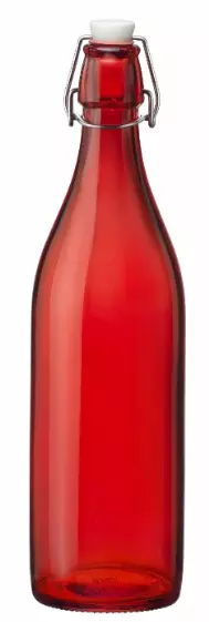 Glassflaske rød 1 liter