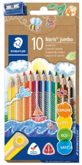 Staedtler Fargeblyant Jumbo trekant fp med 10