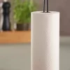 Kjøkkenrullholder 30cm bambus og sort metall