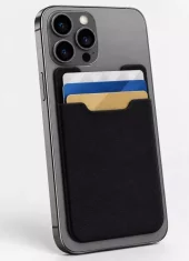 Selvklebende kortholder i stretch for mobiltelefoner i lyrca.