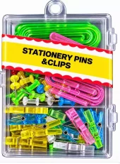 Binders, kartnål og klips i plaseske 80deler