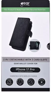 GEAR 2in1 3 card Recycled MagSerie iPhone 17 Pro/18 Pro Black