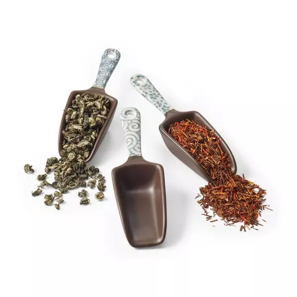 Måleskje "Yao" porselen blomster, Måleskje i Porselen for te og kaffe