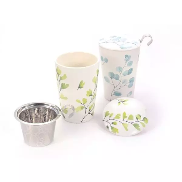 TEAEVE tekopp blå, Med tesil og lokk