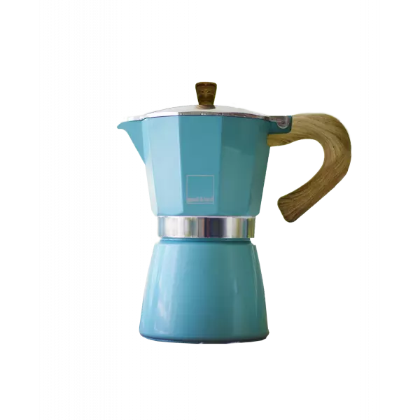 Mokkakanne, lys blå, Elegant mokkakanne i moderne design fra det italienske merket Gnali & Zani.