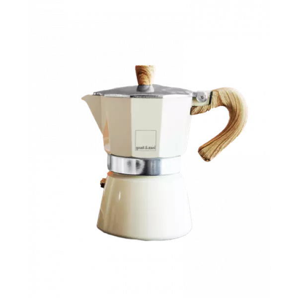Mokkakanne, kremfarget, Elegant mokkakanne i moderne design fra det italienske merket Gnali & Zani.