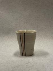 "Zen", 1 keramikk-kopp lys brun med hvit stripe