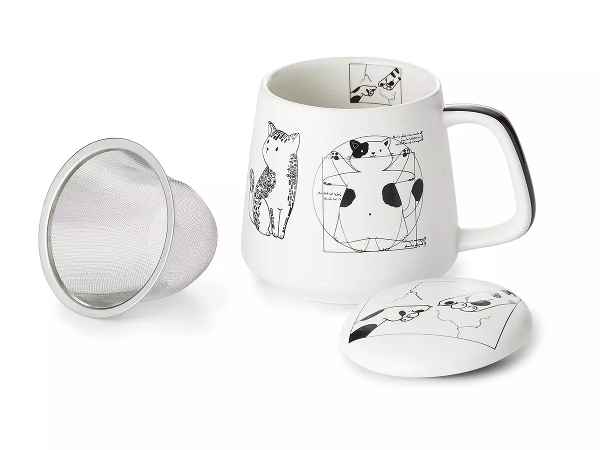 Artist cat- kopp med sil og lokk