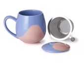 Saara Duo~ lilla/rosa, tekopp med lokk og sil