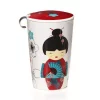 Kopp med lokk og sil. "Little Geisha", rød