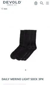 Devold daily light  sokk 3pk svart str 36-40