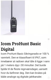 ICOM PROHUNT BASIC DIGITAL JAKTPAKE SVART