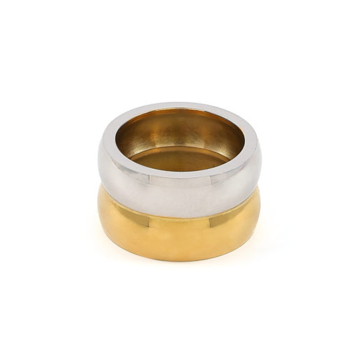 Nellie - Double Dome Duo Ring Stainless Steel - Silver